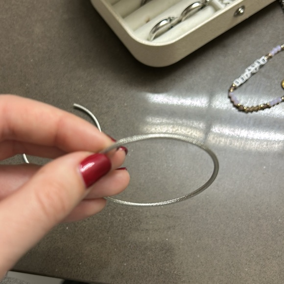 Large Silver Hoops - Picture 2 of 2